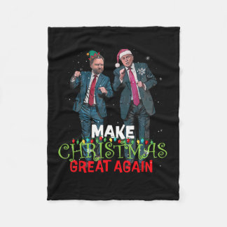 Trump Vance Make Christmas Great Again Daddy's Hom Fleece Blanket