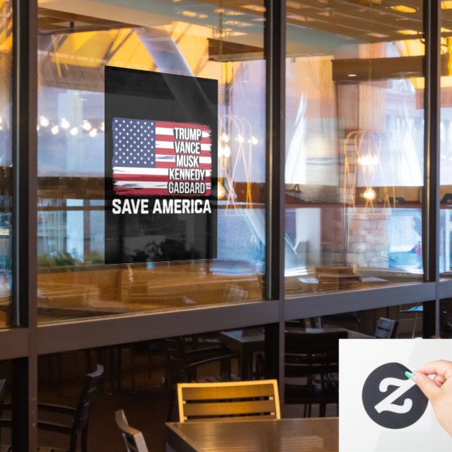 Trump Vance Musk Kennedy Gabbard 2024 Save America (Restaurant Window)