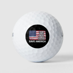 Trump Vance Musk Kennedy Gabbard 2024 Save America Golf Balls