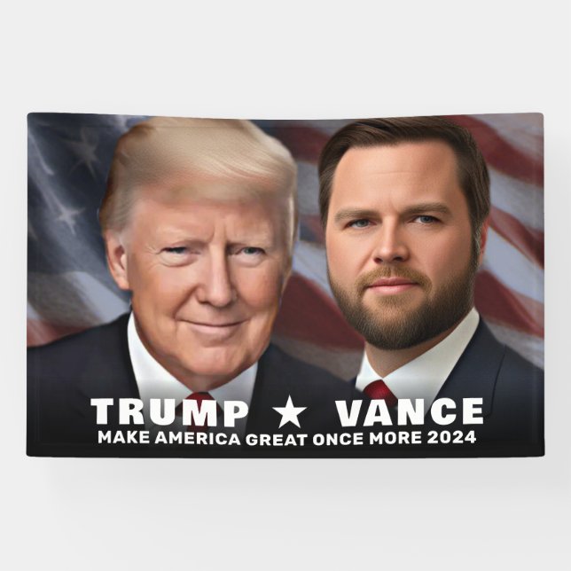 Trump Vance Photo 2024 Campaign Large Indoor Banner (Horizontal)