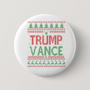 Trump Vance Republican Ugly Christmas Sweater Xmas 6 Cm Round Badge