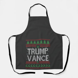 Trump Vance Republican Ugly Christmas Sweater Xmas Apron