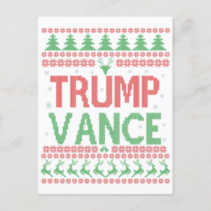 Trump Vance Republican Ugly Christmas Sweater Xmas Holiday Postcard