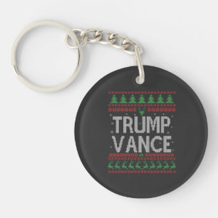 Trump Vance Republican Ugly Christmas Sweater Xmas Key Ring
