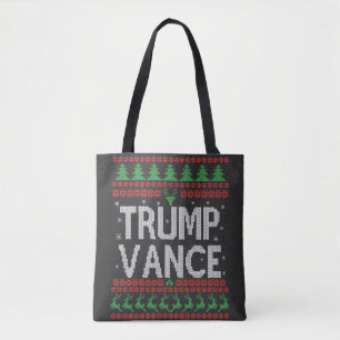 Trump Vance Republican Ugly Christmas Sweater Xmas Tote Bag