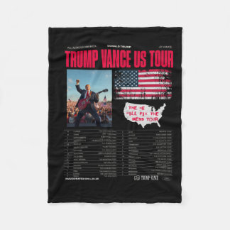 Trump Vance Us Tour Fleece Blanket