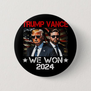 Trump Vance We Won Win Inauguration Day 2025 47th  6 Cm Round Badge