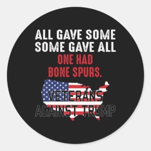 Trump Veterans Against Trump Classic Round Sticker