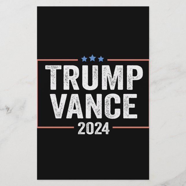 Trump Vice President Vance 2024 President Election Stationery (Front)