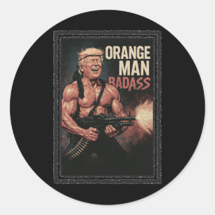Trump Vintage 80s Action Hero – Funny Novelty Shir Classic Round Sticker