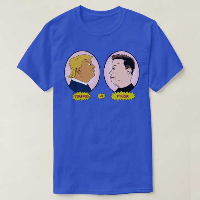 Trump vs Musk Beavis and Butthead Parody Elon T-Shirt (Design Front)