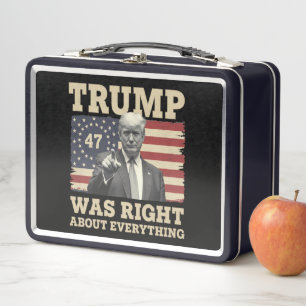 Trump Was Right About Everything USA America Metal Lunch Box