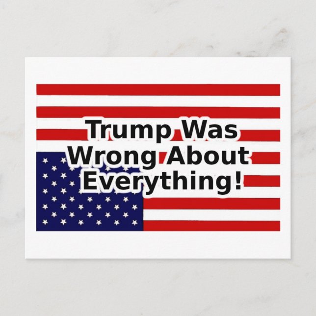 Trump was wrong about everything upside down flag postcard (Front)