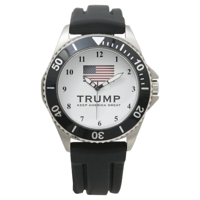 Trump watch with US flag Keep America Great  (Front)