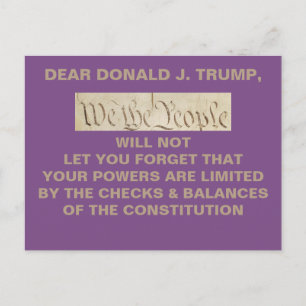 Trump We the People Checks and Balances Resistance Postcard