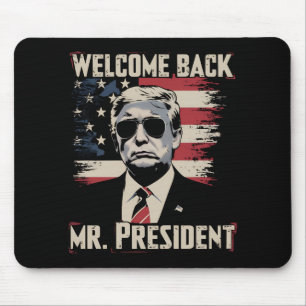Trump Welcome Back Mr President 47th US Vintage Mouse Pad