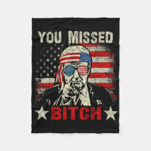 Trump We're Taking America Byck You Missed Fleece Blanket