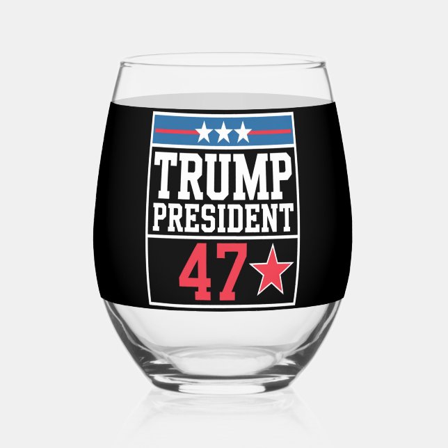 Trump Wins 2024 Election Trump Won 2024 Stemless Wine Glass (Back)