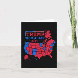 Trump Wins Again Red Wave Map Of Usa In The 2024  Card