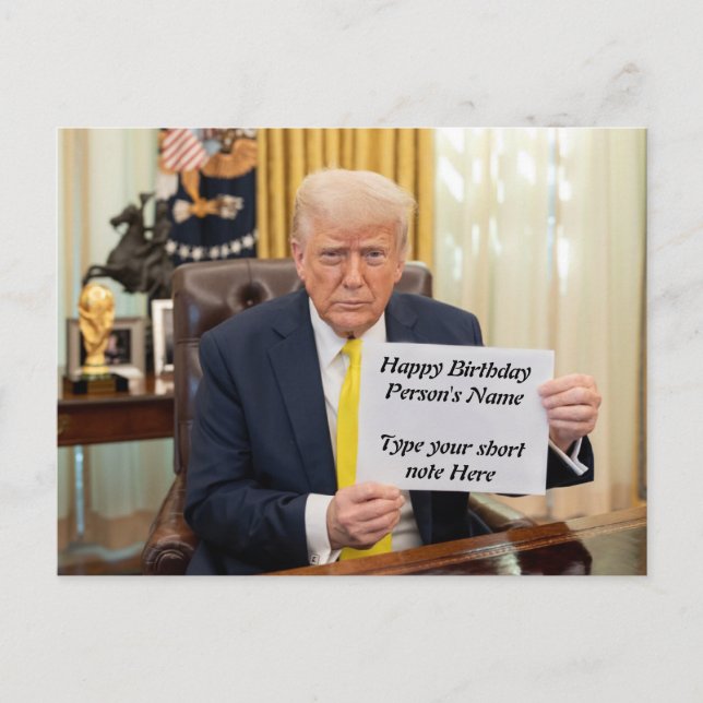 Trump Wishes Happy, Birthday or Event  Postcard (Front)
