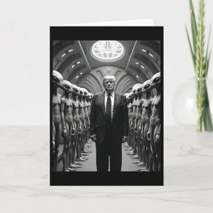 Trump With Aliens Conspiracy Theory Ufo Visitation Card
