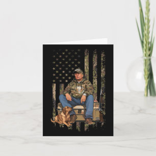 Trump With Dog Duck Waterfowl Hunting Camo Preside Card