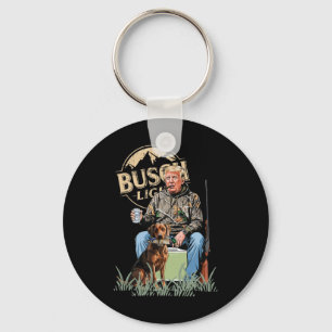 Trump With Dog Duck Waterfowl Hunting Camo Preside Key Ring