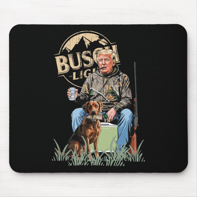 Trump With Dog Duck Waterfowl Hunting Camo Preside Mouse Pad (Front)