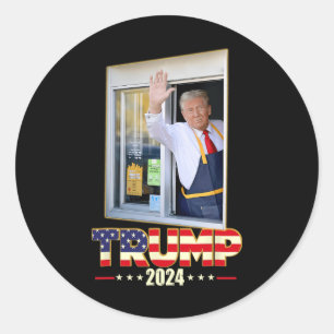 Trump With Mc Donald Trump Worker Vote For Trump  Classic Round Sticker