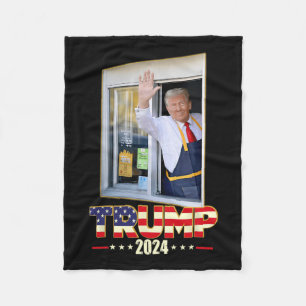 Trump With Mc Donald Trump Worker Vote For Trump Fleece Blanket