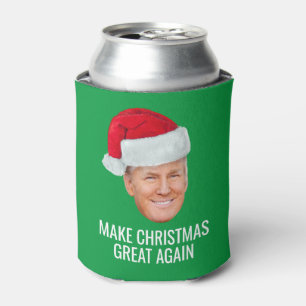 Trump with Santa Hat - Make Christmas Great Again Can Cooler