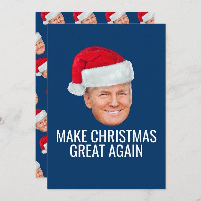 Trump with Santa Hat - Make Christmas Great Again Invitation (Front/Back)