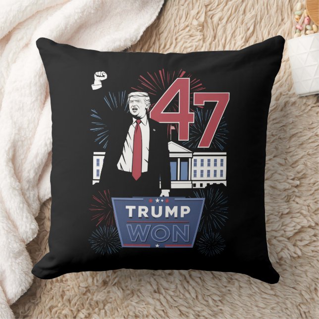 Trump Won 2024 President 47 America USA Cushion (Blanket)