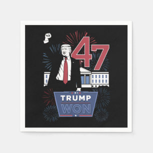 Trump Won 2024 President 47 America USA Napkin