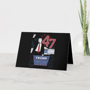 Trump Won 2024 President 47 America USA Thank You Card
