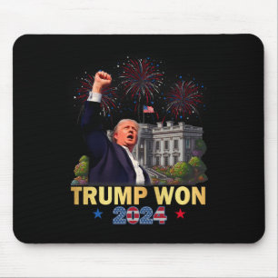 Trump Won 2024 President 47th Of White House Donal Mouse Pad