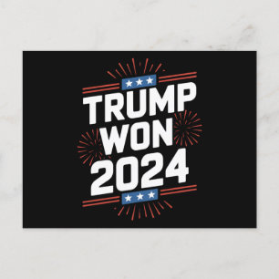 Trump Won 2024 President 47th Of White House  Postcard