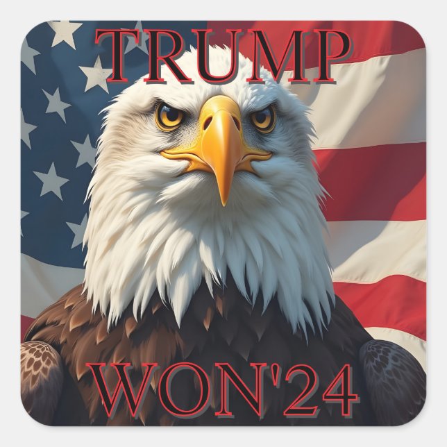 TRUMP WON 2024 SQUARE STICKER (Front)