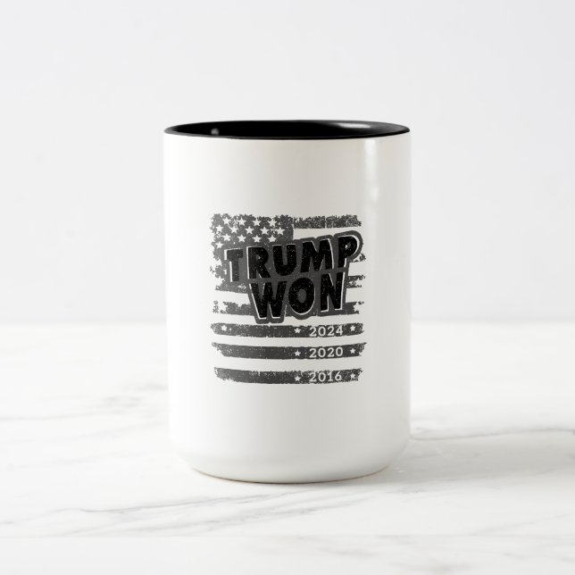 Trump Won 2024 Two-Tone Coffee Mug (Center)