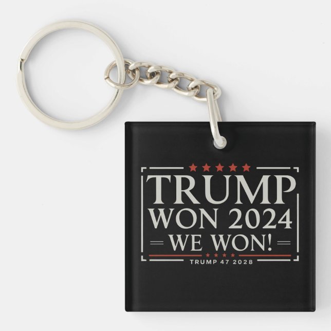 Trump Won 2024 We Won 47 2028 USA Key Ring (Front)