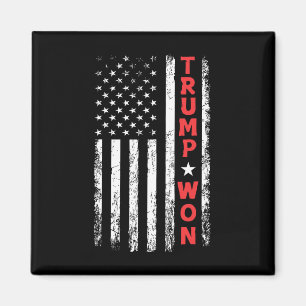 Trump Won 2025 Election Usa Flag Magnet