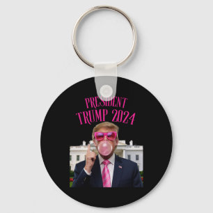 Trump Won 2025 President Trump Blowing Bubble Gum Key Ring