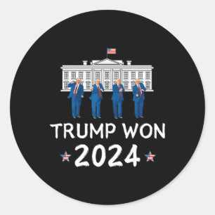 Trump Won 2025 Trump Dances At White House Celebra Classic Round Sticker
