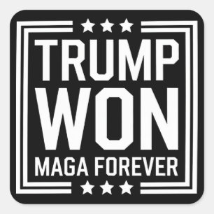 Trump won 47th US President Maga Election 2024 Square Sticker