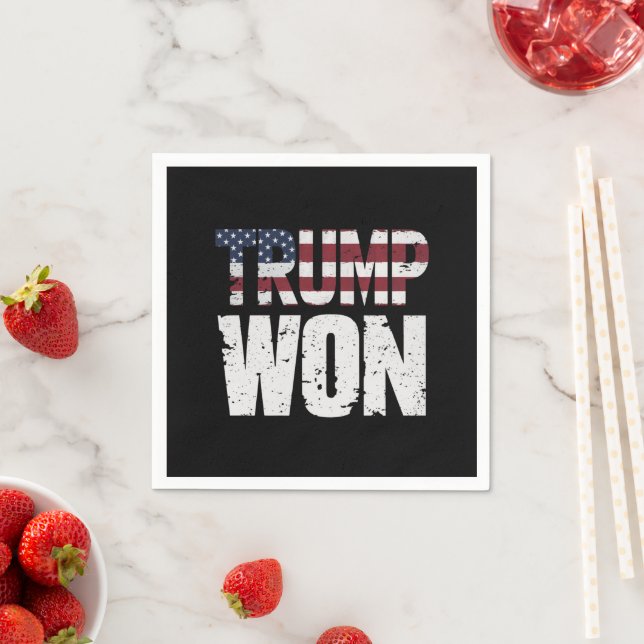 Trump Won 47th US President Won Election 2024 Napkin (Insitu)