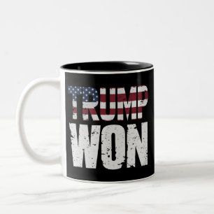 Trump Won 47th US President Won Election 2024 Two-Tone Coffee Mug