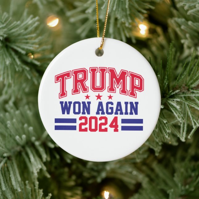 Trump Won Again 2024 Ceramic Ornament (Tree)