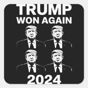 Trump Won Again 2024 Election Inauguration Day 47 Square Sticker