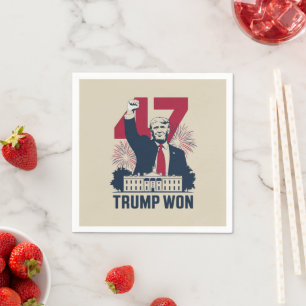 Trump Won Again 2024 Election President 47 th Napkin