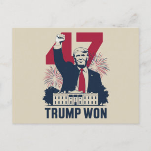 Trump Won Again 2024 Election President 47 th  Postcard